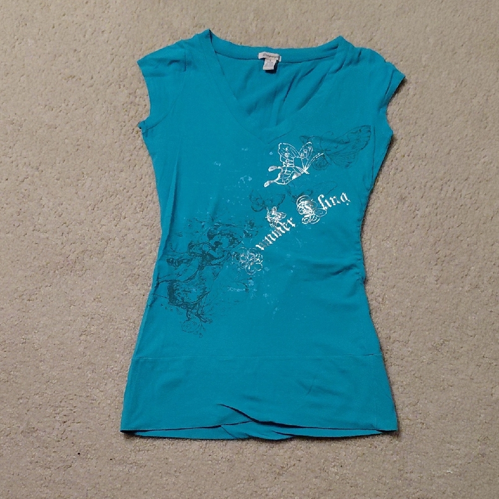 Papaya Teal Graphic Short Sleeve Tee